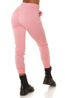 hoge taille jogger roze